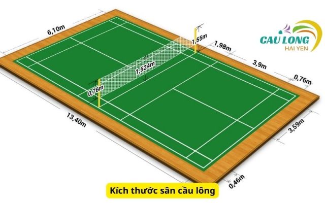 Kích thước sân cầu lông